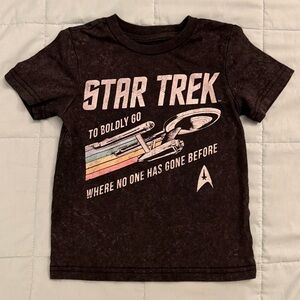 Star Trek Acid Wash/Distressed Black Kids T-Shirt